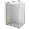 Mexen Kioto zuhanyfal Walk-in 60 x 200 cm, fekete keret 8 mm, arany - 800-060-101-50-70