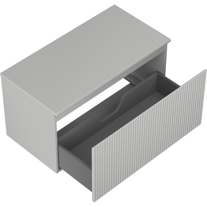 Mexen Rivel dulap baie sub lavoar 90 cm cu blat, 1 sertar, striat, gri mat - 91A20-09047-1-BFC62