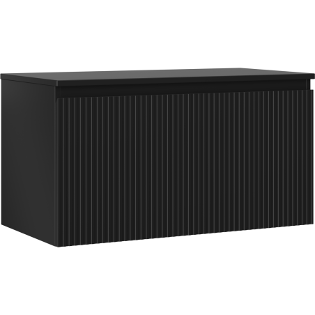 Mexen Rivel dulap baie sub lavoar 90 cm cu blat, 1 sertar, canelat, negru mat - 91A20-09047-1-BFC71