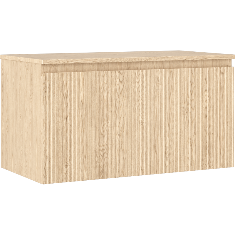 Mexen Rivel dulap baie sub lavoar 90 cm cu blat, 1 sertar, canelat, stejar - 91A20-09047-1-BFC81