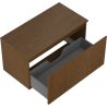 Mexen Rivel dulap baie sub lavoar 90 cm cu blat, 1 sertar, canelat, nuc - 91A20-09047-1-BFC86