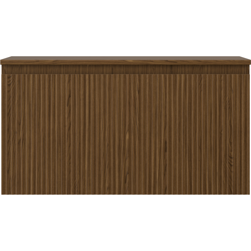 Mexen Rivel dulap baie sub lavoar 90 cm cu blat, 1 sertar, canelat, nuc - 91A20-09047-1-BFC86