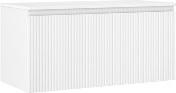 Mexen Rivel dulap baie pentru lavoar 100 cm cu blat, 1 sertar, canelat, alb mat - 91A20-10047-1-BFC01