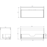 Mexen Rivel dulap baie sub lavoar de 100 cm cu blat, 1 sertar, canelat, gri mat - 91A20-10047-1-BFC62