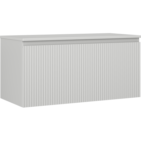 Mexen Rivel dulap baie sub lavoar, 100 cm cu blat, 1 sertar, riflat, gri mat - 91A20-10047-1-BFC62