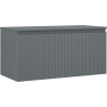 Mexen Rivel dulap baie suspendat sub lavoar 100 cm, cu blat, 1 sertar, canelat, grafit mat - 91A20-10047-1-BFC66