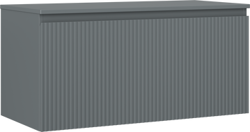 Mexen Rivel dulap baie suspendat sub lavoar 100 cm, cu blat, 1 sertar, canelat, grafit mat - 91A20-10047-1-BFC66