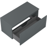 Mexen Rivel dulap baie suspendat sub lavoar 100 cm, cu blat, 1 sertar, canelat, grafit mat - 91A20-10047-1-BFC66