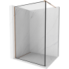 Mexen Kioto perete de duș Walk-in 70 x 200 cm, cadru negru 8 mm, aur roz - 800-070-101-60-70