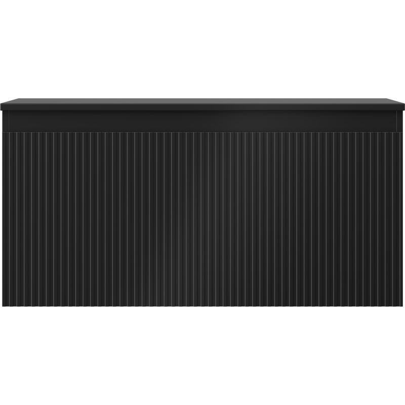 Mexen Rivel dulap baie sub lavoar 100 cm cu blat, 1 sertar, striat, negru mat - 91A20-10047-1-BFC71