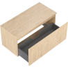 Mexen Rivel dulap de baie sub lavoar 100 cm cu blat, 1 sertar, riflat, stejar - 91A20-10047-1-BFC81