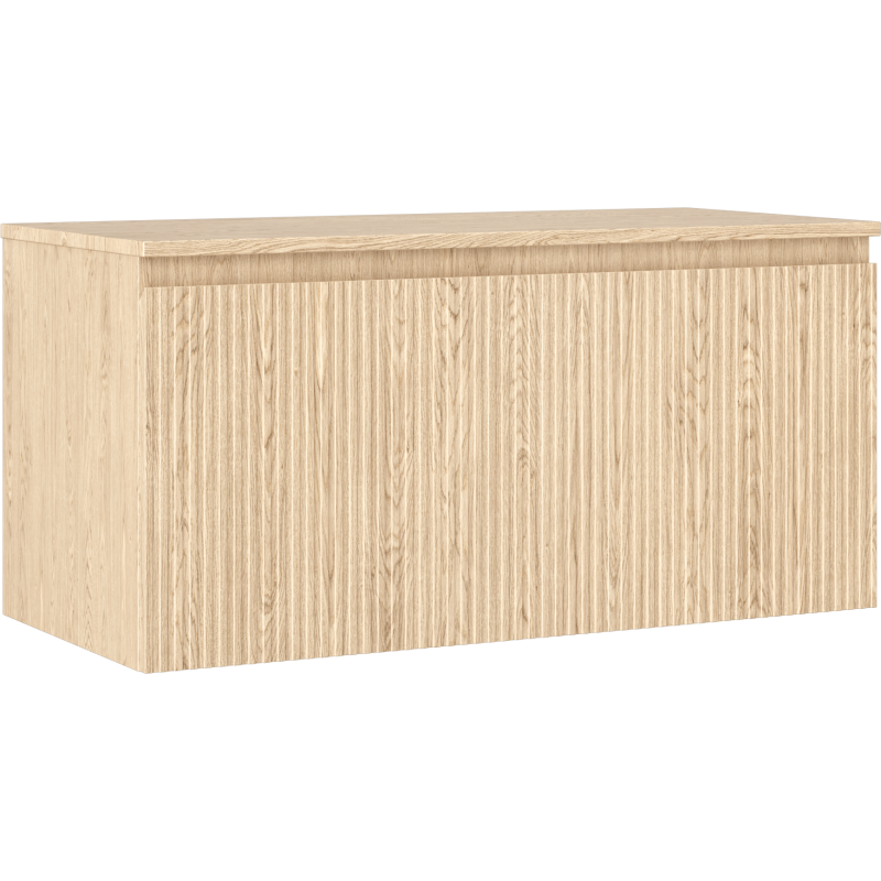 Mexen Rivel fürdőszobai szekrény mosdó alatti, 100 cm, asztallappal, 1 fiók, díszített, tölgy - 91A20-10047-1-BFC81