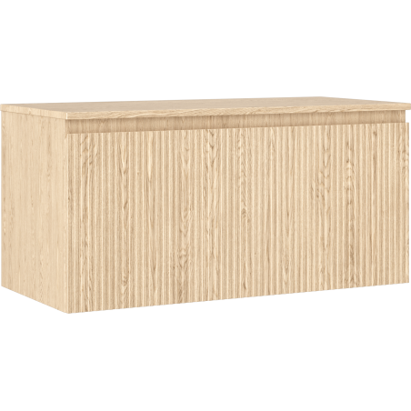 Mexen Rivel dulap de baie sub lavoar 100 cm cu blat, 1 sertar, riflat, stejar - 91A20-10047-1-BFC81