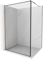 Mexen Kioto panou de duș Walk-in 80 x 200 cm, ramă neagră 8 mm, aur roz - 800-080-101-60-70