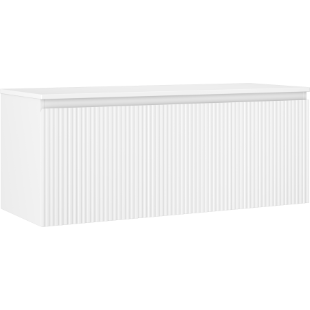 Mexen Rivel dulap baie pentru lavoar 120 cm cu blat, 1 sertar, canelat, alb mat - 91A20-12047-1-BFC01