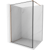 Mexen Kioto Walk-in zuhanyfal 100 x 200 cm, fekete keret, 8 mm, rózsaszín arany - 800-100-101-60-70