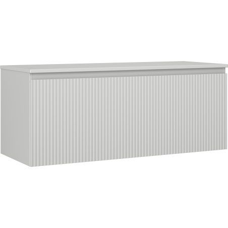 Mexen Rivel fürdőszobai mosdószekrény 120 cm munkalappal, 1 fiók, bordázott, szürke matt - 91A20-12047-1-BFC62