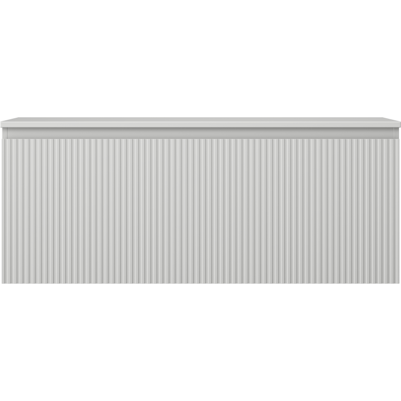 Mexen Rivel fürdőszobai mosdószekrény 120 cm munkalappal, 1 fiók, bordázott, szürke matt - 91A20-12047-1-BFC62