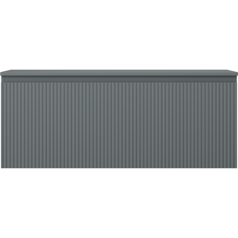 Mexen Rivel 120 cm-es mosdó alatti szekrény asztallappal, 1 fiókkal, bordázott, matt grafit - 91A20-12047-1-BFC66