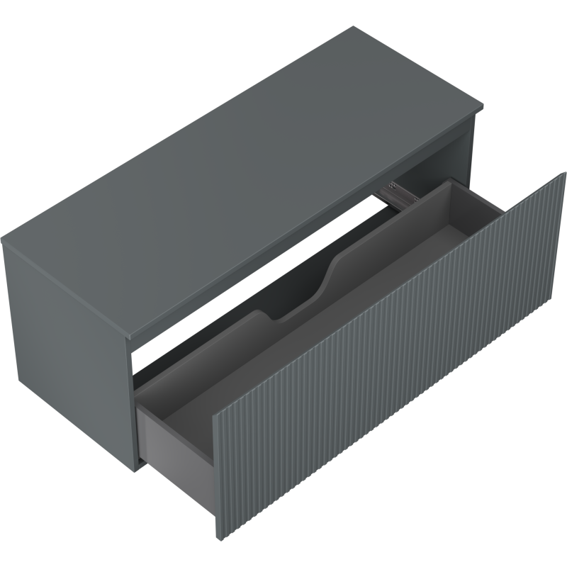 Mexen Rivel dulap baie sub chiuvetă 120 cm cu blat, 1 sertar, canelat, mat grafit - 91A20-12047-1-BFC66