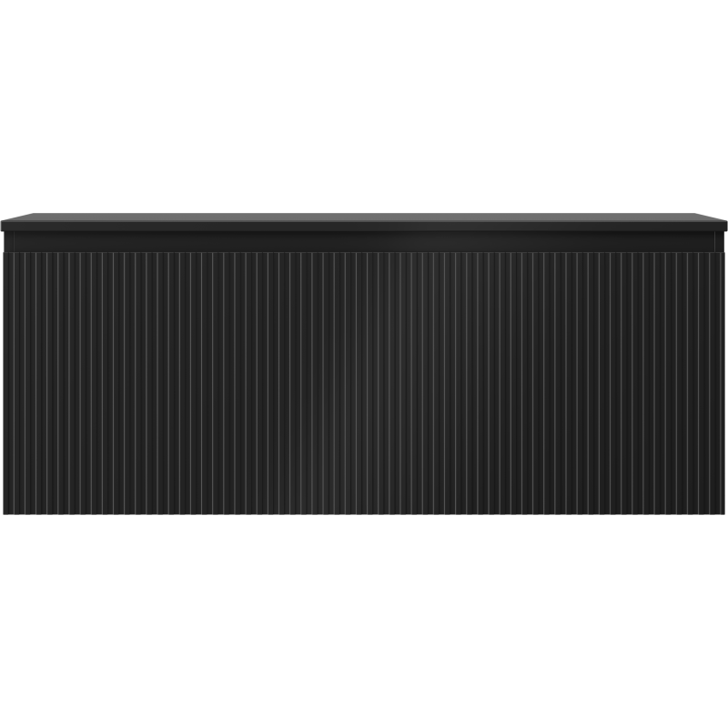 Mexen Rivel dulap de baie sub chiuvetă 120 cm cu blat, 1 sertar, canelat, negru mat - 91A20-12047-1-BFC71