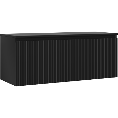 Dulap baie sub-lavoar Mexen Rivel 120 cm cu blat, 1 sertar, canelat, negru mat - 91A20-12047-1-BFC71
