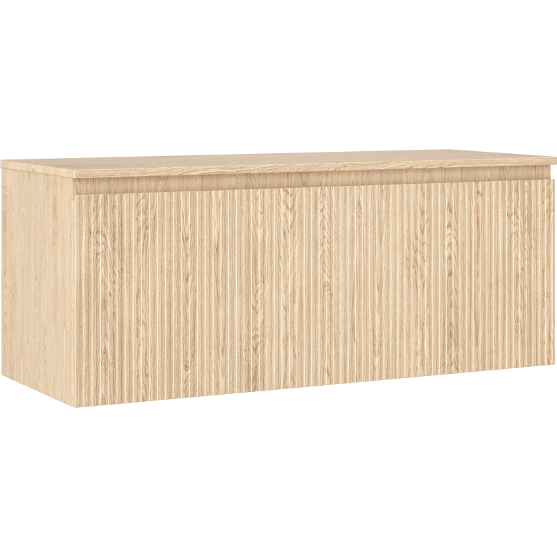 Mexen Rivel fürdőszobai szekrény mosdókagylóhoz, 120 cm, lappal, 1 fiók, bordázott, tölgy - 91A20-12047-1-BFC81