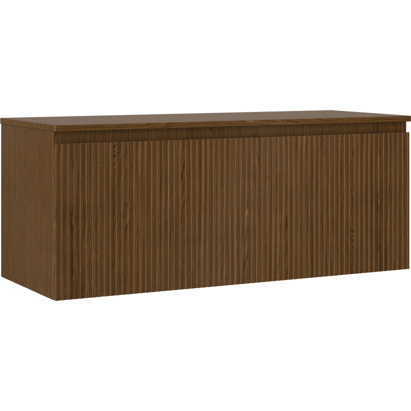 Mexen Rivel dulap baie sub lavoar 120 cm cu blat, 1 sertar, canelat, nuc - 91A20-12047-1-BFC86