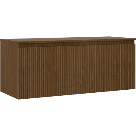 Mexen Rivel fürdőszobai szekrény mosdókagyló alá, 120 cm munkalappal, 1 fiókos, barázdált, dió - 91A20-12047-1-BFC86