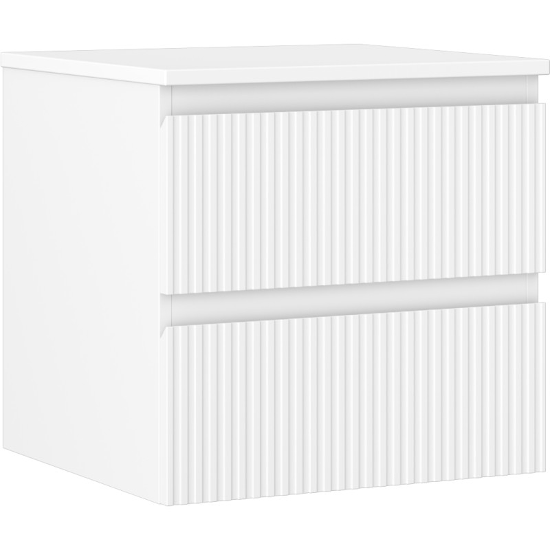 Mexen Rivel dulap baie de 50 cm cu blat, 2 sertare, canelat, alb mat - 91A20-05047-2-BFFC01