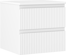 Mexen Rivel 50 cm-es, pulttal ellátott fürdőszobai mosdószekrény, 2 fiókos, bordázott, matt fehér - 91A20-05047-2-BFFC01