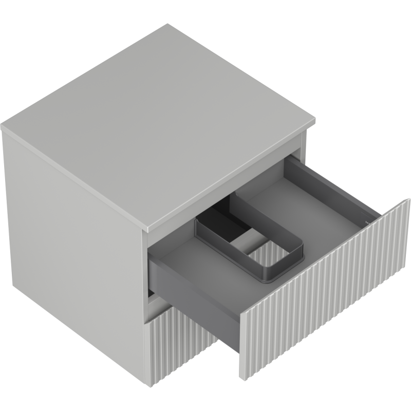 Mexen Rivel dulap baie sub chiuvetă 50 cm cu blat, 2 sertare, canelat, gri mat - 91A20-05047-2-BFFC62