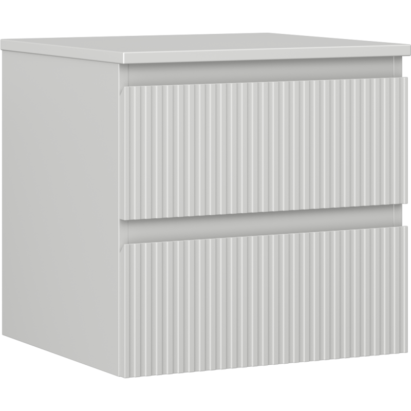 Mexen Rivel dulap baie sub chiuvetă 50 cm cu blat, 2 sertare, canelat, gri mat - 91A20-05047-2-BFFC62