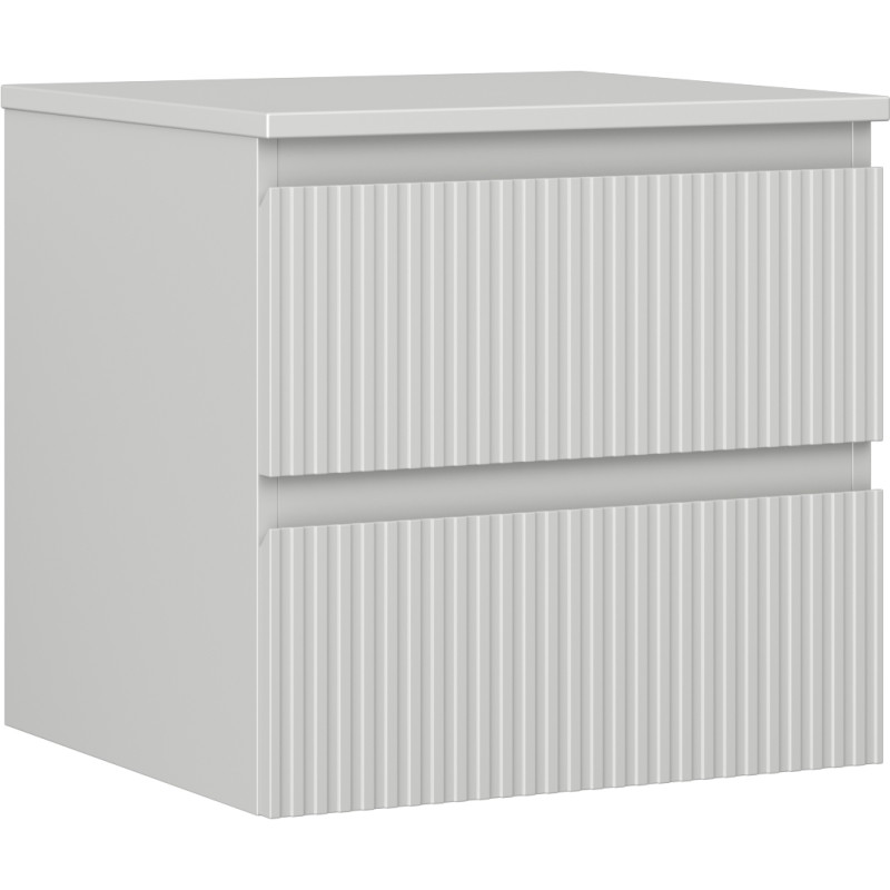 Mexen Rivel dulap de baie sub lavoar 50 cm cu blat, 2 sertare, cu fațet rugos, gri mat - 91A20-05047-2-BFFC62