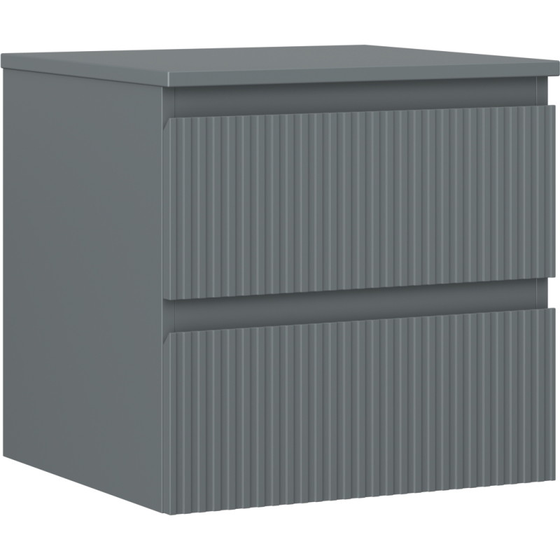 Mexen Rivel dulap baie pentru lavoar 50 cm cu blat, 2 sertare, cu striuri, grafit mat - 91A20-05047-2-BFFC66