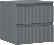 Mexen Rivel dulap baie pentru lavoar 50 cm cu blat, 2 sertare, cu striuri, grafit mat - 91A20-05047-2-BFFC66