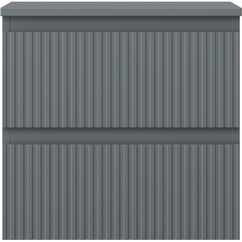 Mexen Rivel fürdőszobai szekrény mosdó alá 50 cm munkalappal, 2 fiók, bordázott, grafit matt - 91A20-05047-2-BFFC66