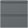 Mexen Rivel dulap baie de 50 cm cu blat, 2 sertare, riflat, grafit mat - 91A20-05047-2-BFFC66