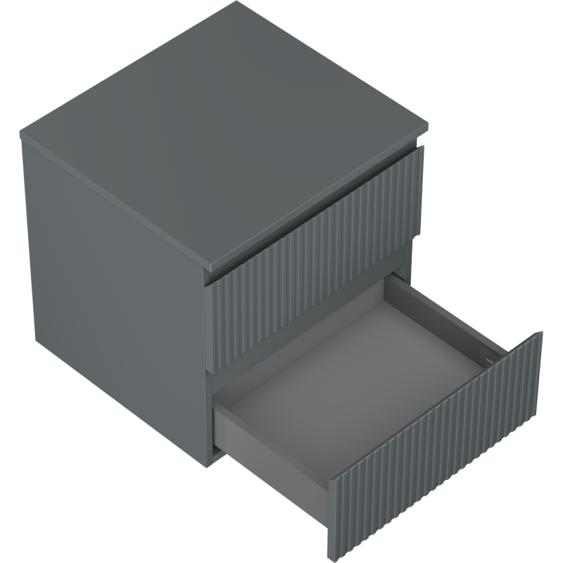 Mexen Rivel dulap baie sub chiuvetă 50 cm cu blat, 2 sertare, canelat, grafit mat - 91A20-05047-2-BFFC66