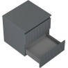Mexen Rivel dulap baie de 50 cm cu blat, 2 sertare, riflat, grafit mat - 91A20-05047-2-BFFC66