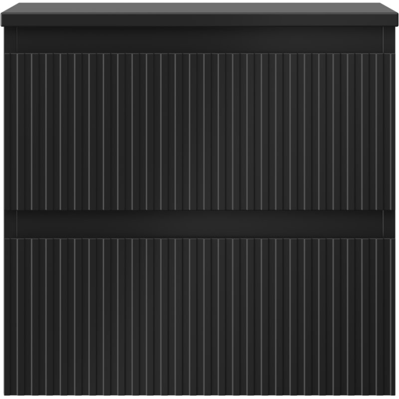 Mexen Rivel dulap baie sub chiuvetă 50 cm cu blat, 2 sertare, canelat, negru mat - 91A20-05047-2-BFFC71