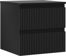 Mexen Rivel dulap baie pentru chiuvetă 50 cm cu blat, 2 sertare, striat, negru mat - 91A20-05047-2-BFFC71