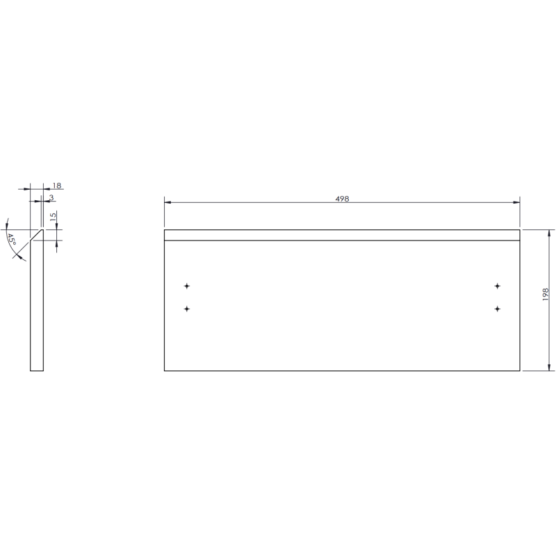 Mexen Rivel fürdőszobai mosdó alatti szekrény 50 cm munkalappal, 2 fiókos, bordázott, tölgy - 91A20-05047-2-BFFC81