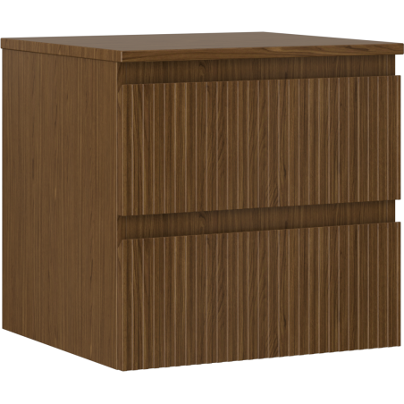 Mexen Rivel dulap baie sub chiuvetă 50 cm cu blat, 2 sertare, canelată, nuc - 91A20-05047-2-BFFC86