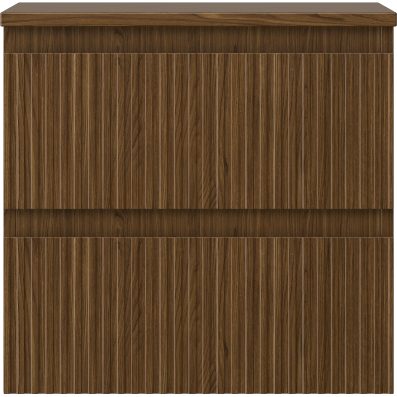 Mexen Rivel dulap baie sub chiuvetă 50 cm cu blat, 2 sertare, canelată, nuc - 91A20-05047-2-BFFC86