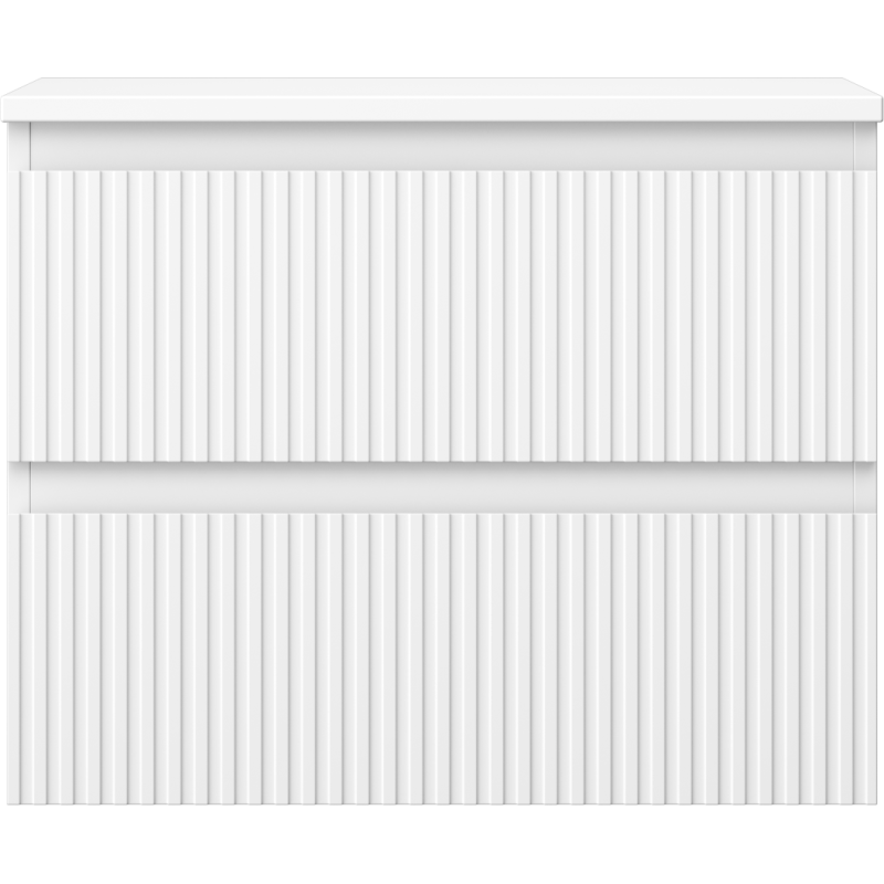 Mexen Rivel dulap de baie pentru lavoar 60 cm cu blat, 2 sertare, canelat, alb mat - 91A20-06047-2-BFFC01