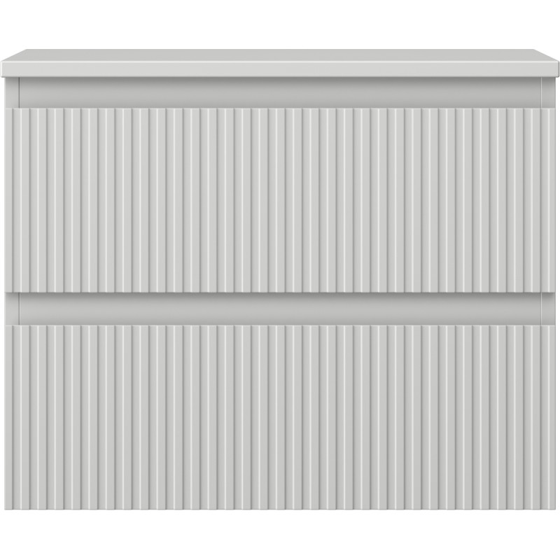 Mexen Rivel dulap baie sub chiuvetă 60 cm cu blat, 2 sertare, canelat, gri mat - 91A20-06047-2-BFFC62