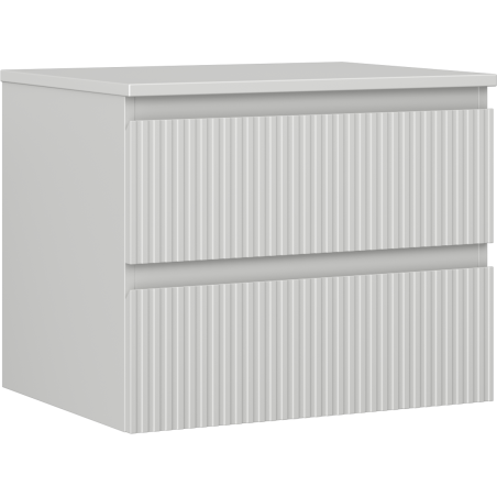 Mexen Rivel dulap baie sub chiuvetă 60 cm cu blat, 2 sertare, canelat, gri mat - 91A20-06047-2-BFFC62