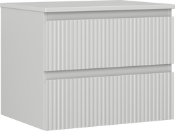 Mexen Rivel dulap baie sub chiuvetă 60 cm cu blat, 2 sertare, canelat, gri mat - 91A20-06047-2-BFFC62