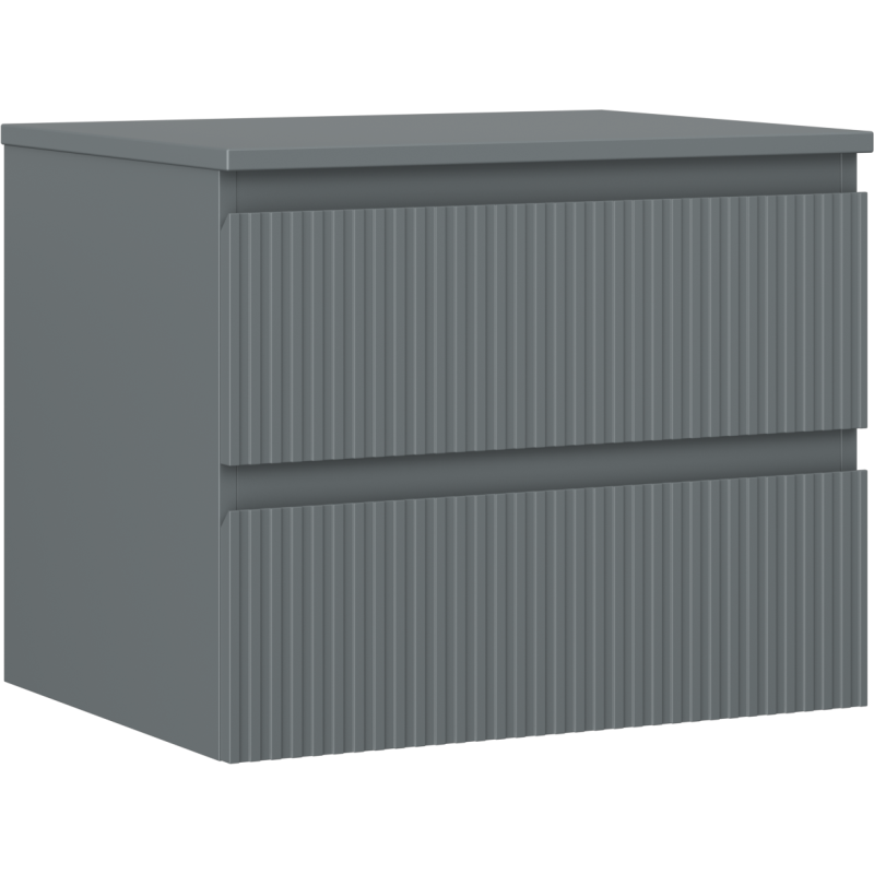 Mexen Rivel dulap baie sub chiuvetă 60 cm cu blat, 2 sertare, canelat, grafit mat - 91A20-06047-2-BFFC66